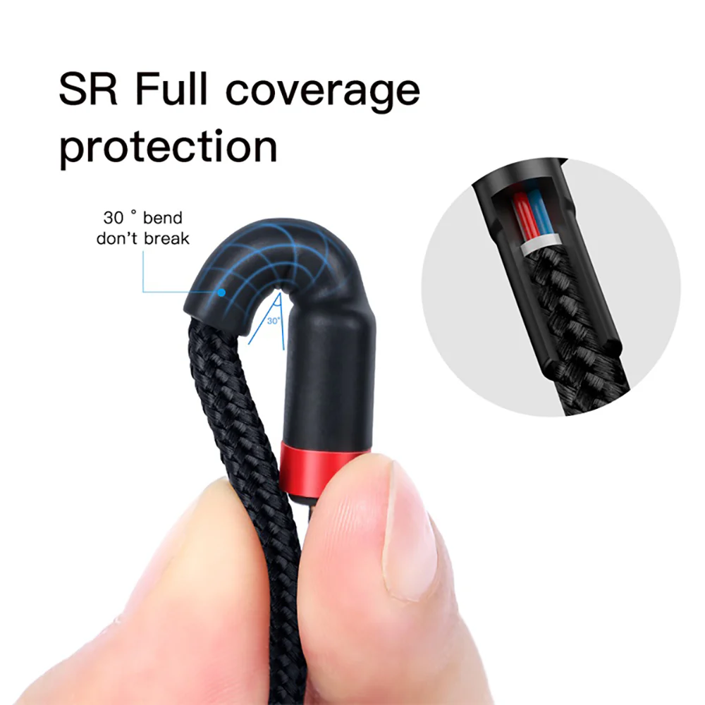 Baseus Cafule Series Type-C PD2.0 60W Fast Charging Cable 2M - Red Black - Image 4