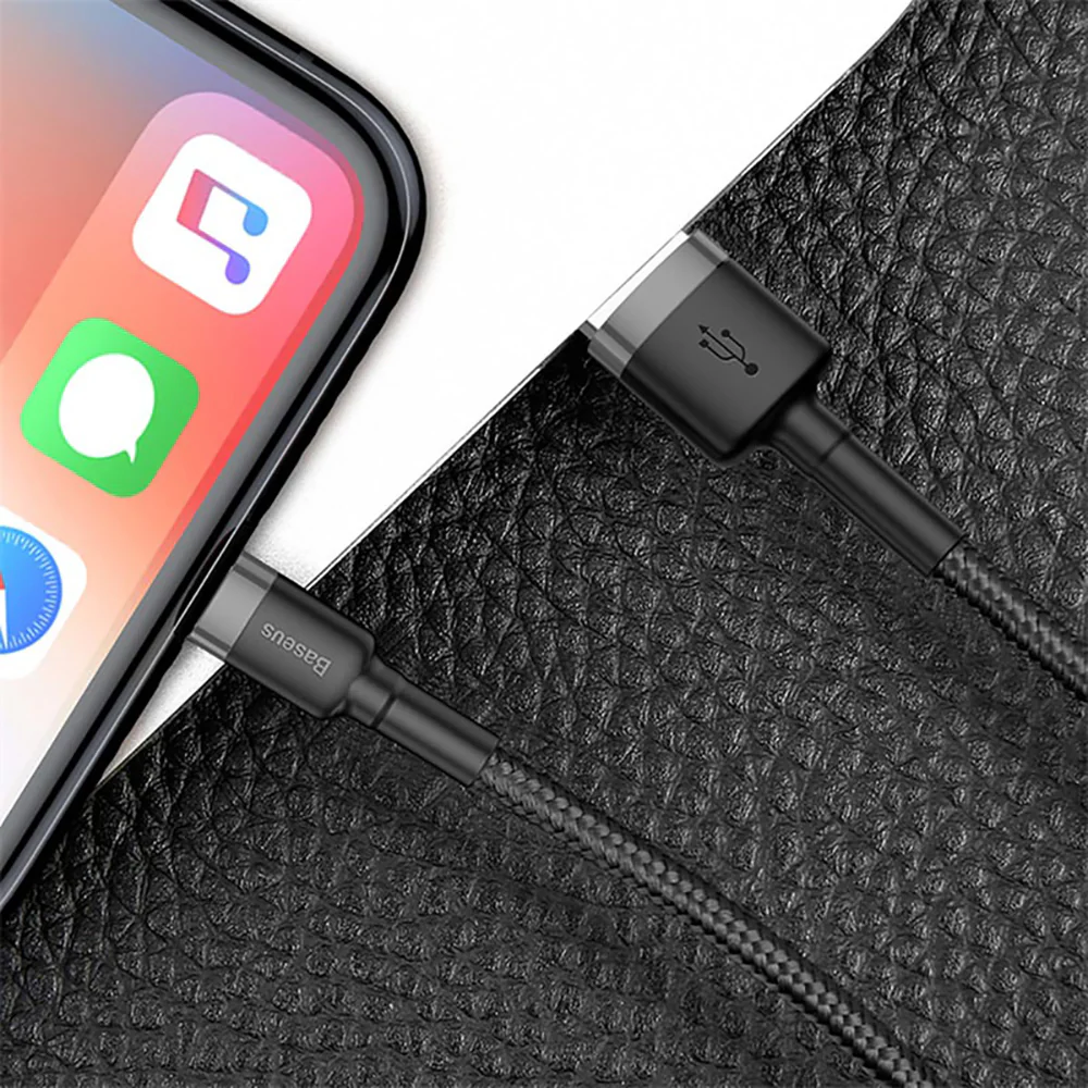 Baseus Cafule USB to Lightning Cable 1.5A 2M - Space Gray and Black - Image 4