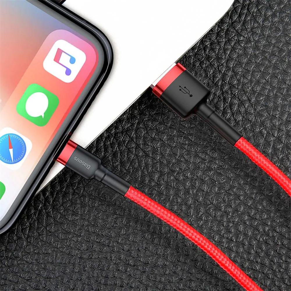 Baseus Cafule USB to Lightning Cable 2.4A 1M - Red - Image 4