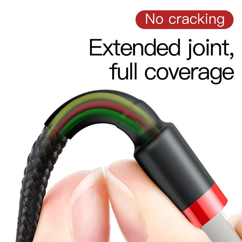 Baseus Cafule USB to Lightning Cable 2.4A 1M - Red and Black - Image 3