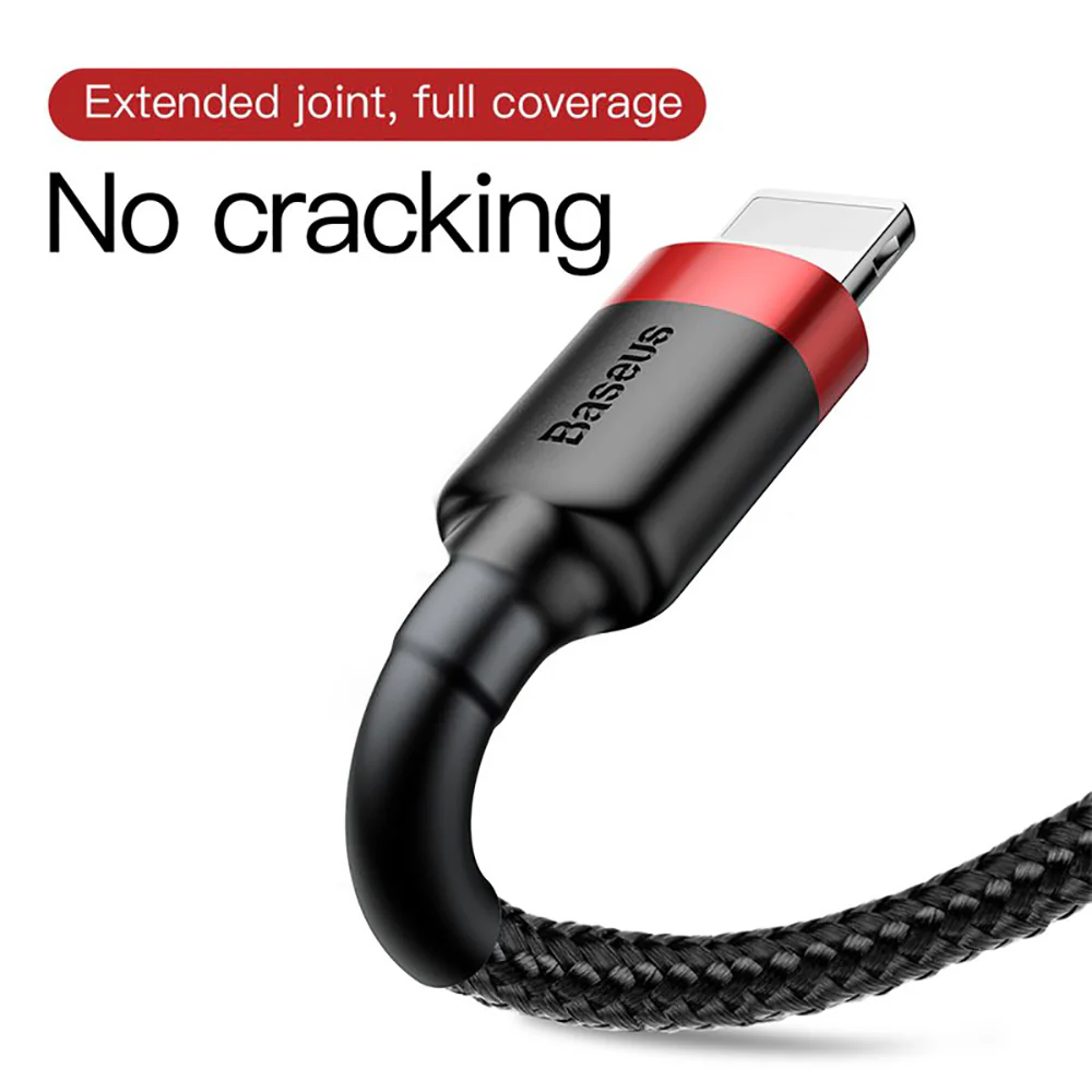 Baseus Cafule USB to Lightning Cable 2.4A 1M - Red and Black - Image 5
