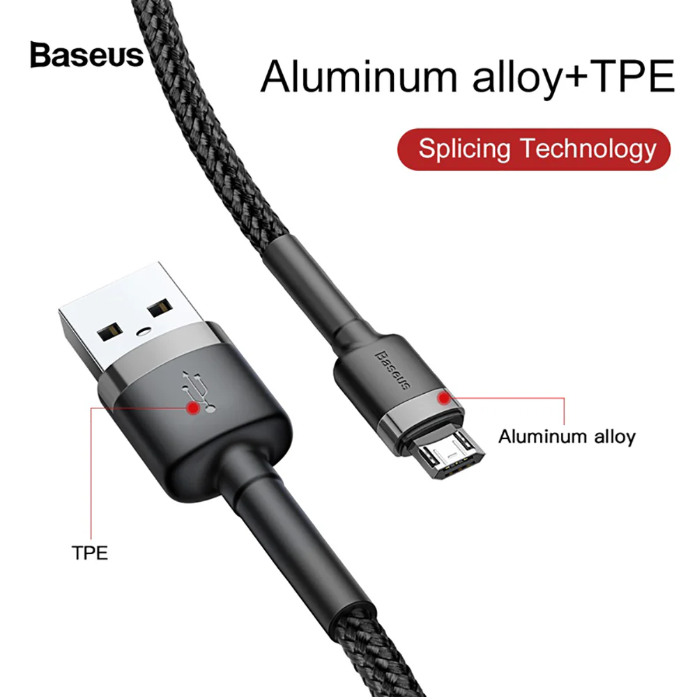 Baseus Cafule USB to Micro Cable - 1.5A, 2M, Dark Gray - Image 4