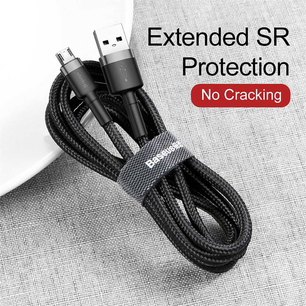 Baseus Cafule USB to Micro USB Cable - 2.4A, 0.5M, Space Gray - Image 2