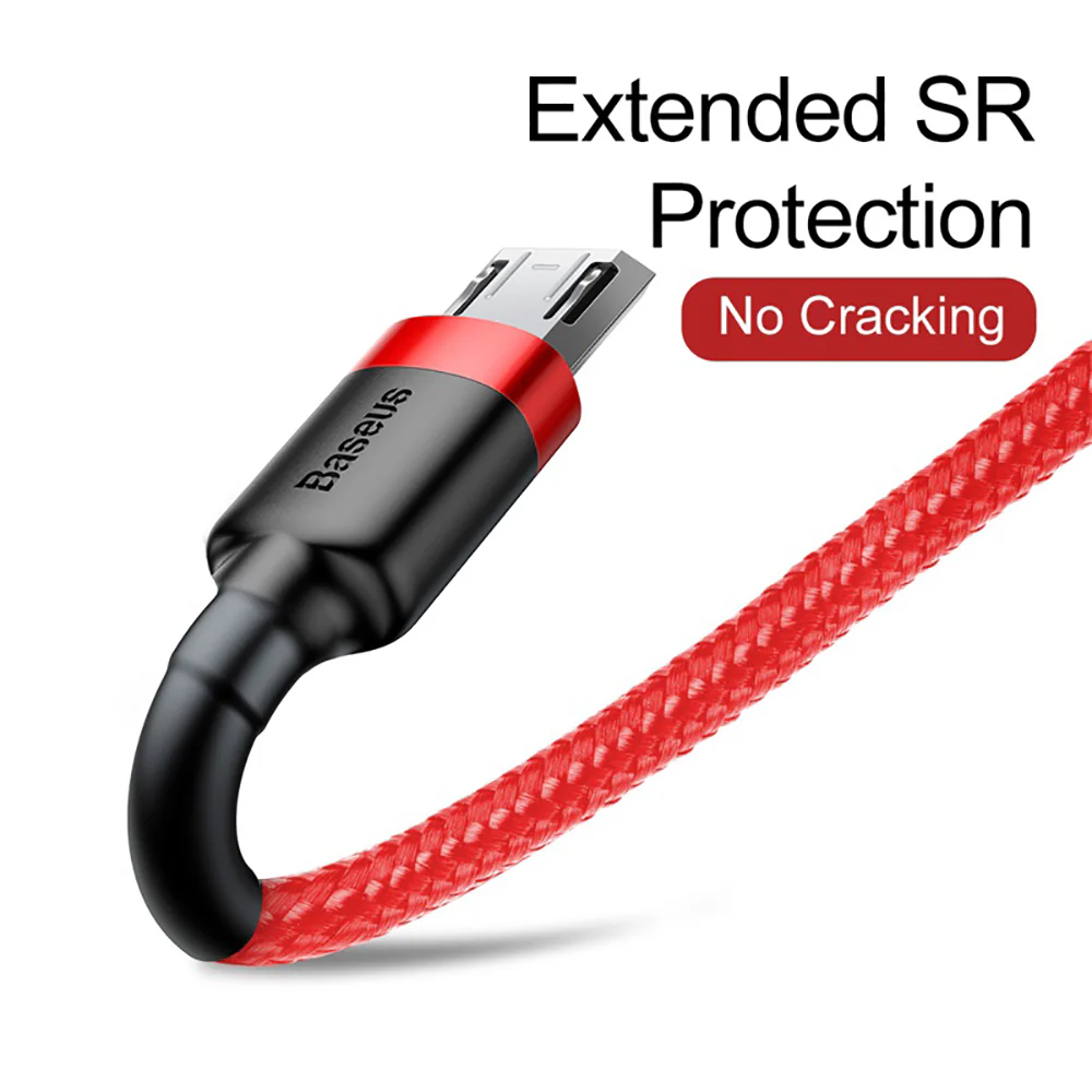 Baseus Cafule USB to Micro USB Cable 2.4A 1M - Red - Image 4