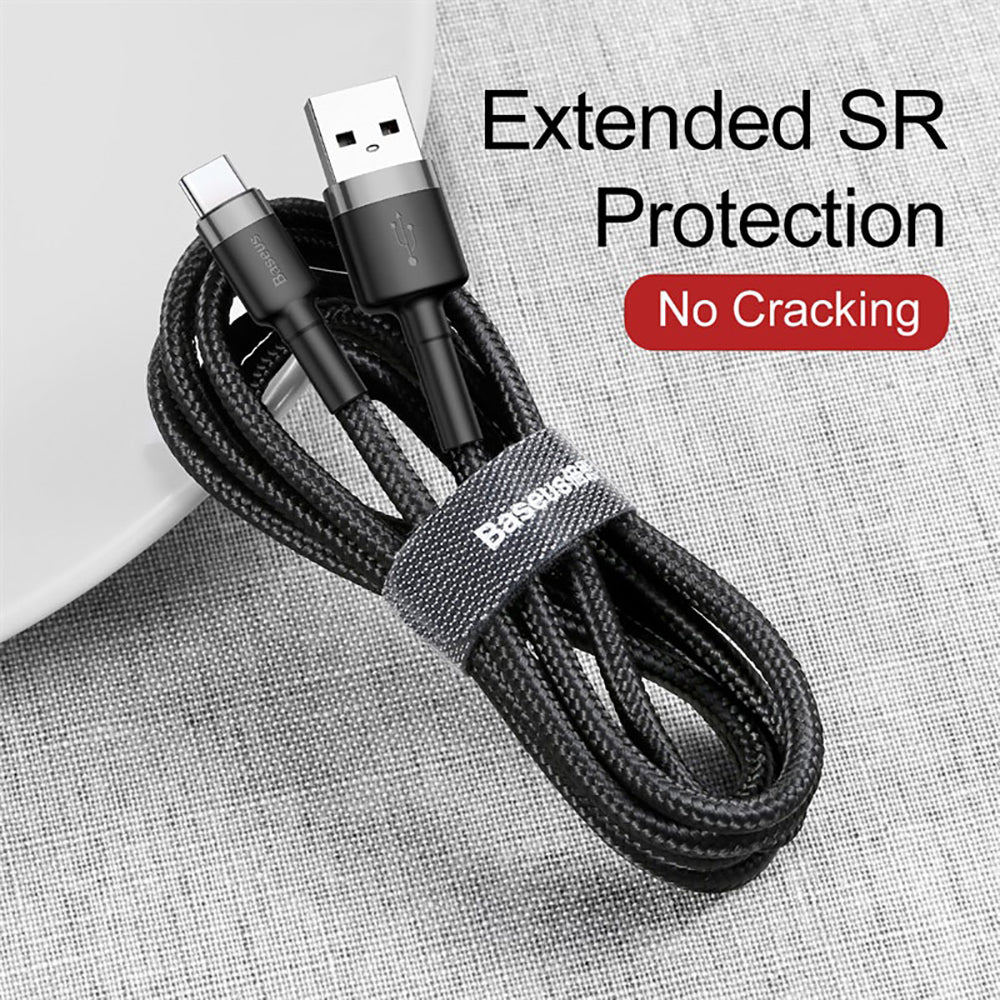 Baseus Cafule USB to Type-C Cable 2A 3m - Deep Space Gray & Black - Image 2