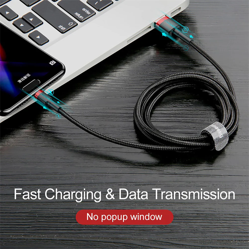 Baseus Cafule USB to Type-C Cable 3A 0.5M - Red and Black - Image 2