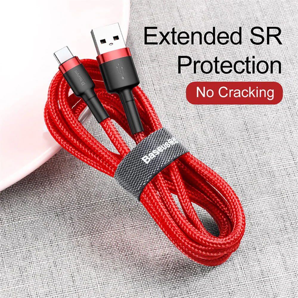 Baseus Cafule USB to Type-C Cable 3A 1M - Red - Image 2