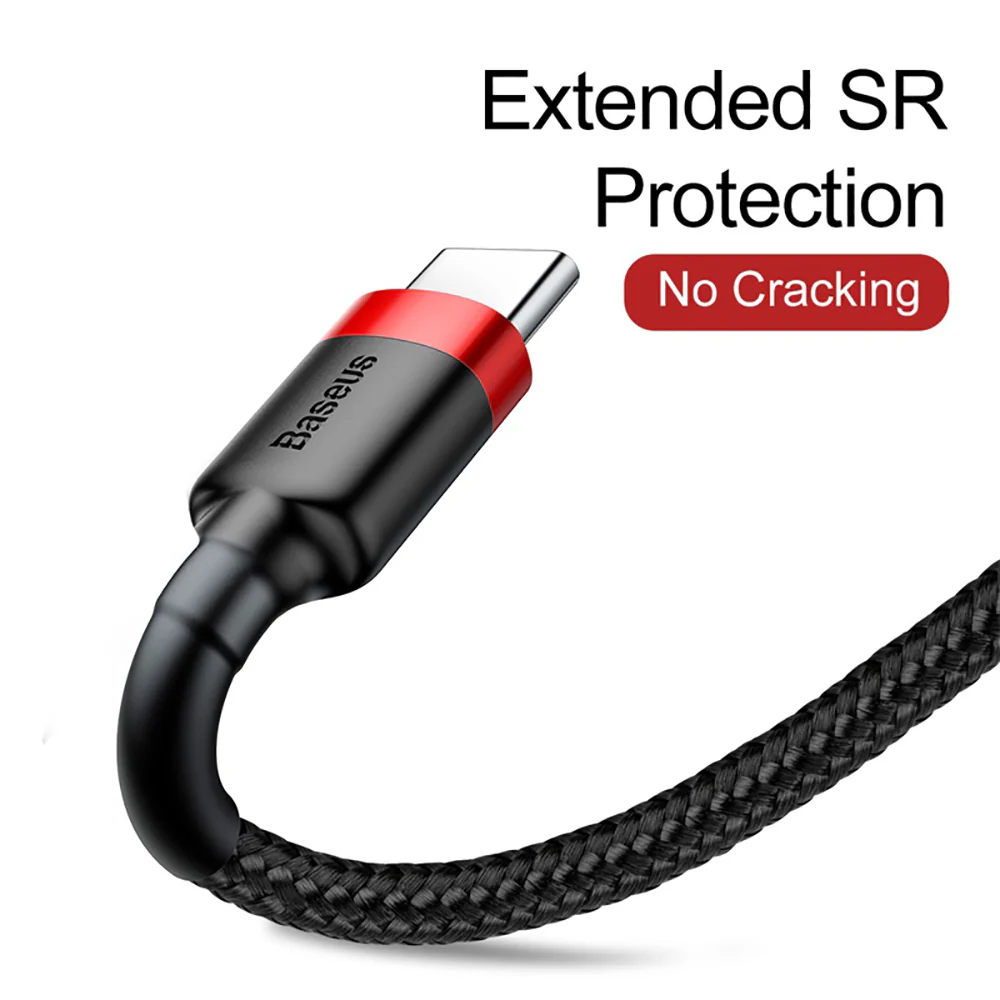 Baseus Cafule USB to Type-C Cable 3A 1M - Red and Black - Image 3