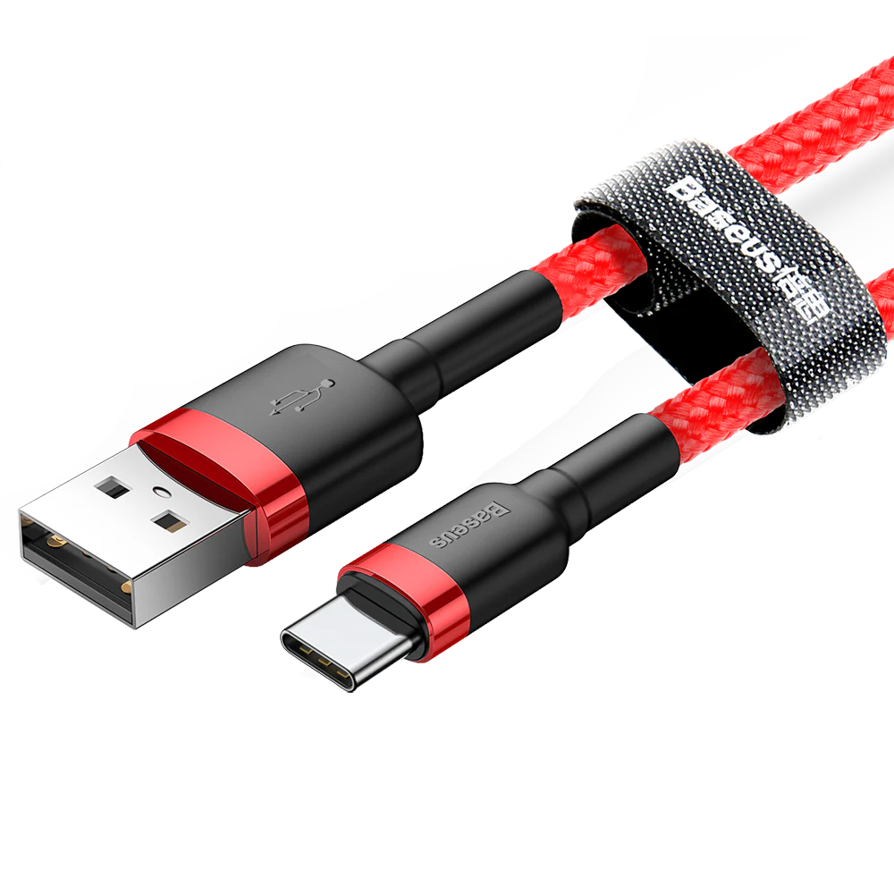 Baseus Cafule USB to Type-C Data Cable 2A - Red, 3m - Image 2