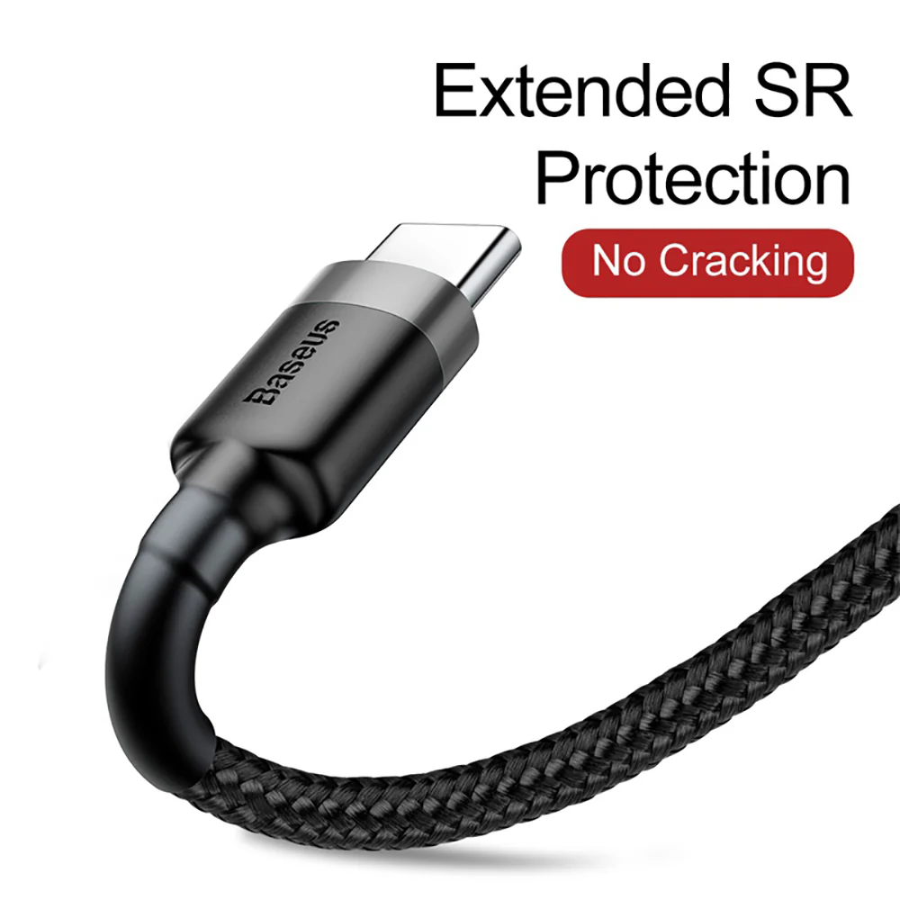 Baseus Cafule USB to Type-C Data Cable 3A 1M - Deep Space Gray and Black - Image 2