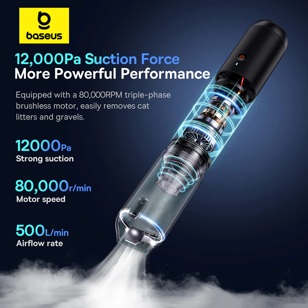 Baseus Car Vacuum Cleaner 12000Pa - Starry Black - Image 2