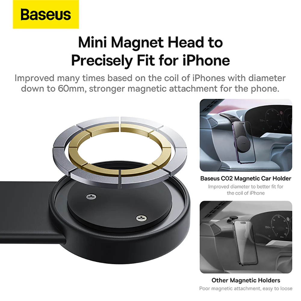 Baseus CO2 Magnetic Car Mount - Starry Black - Image 3