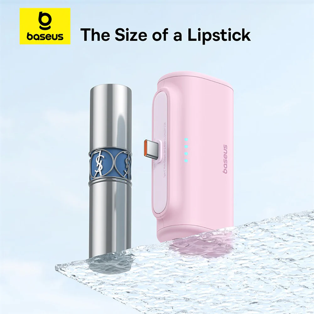 Baseus Compact Fast Charging Power Bank Type-C Edition 5000mAh 20W - Floating Pink - Image 4