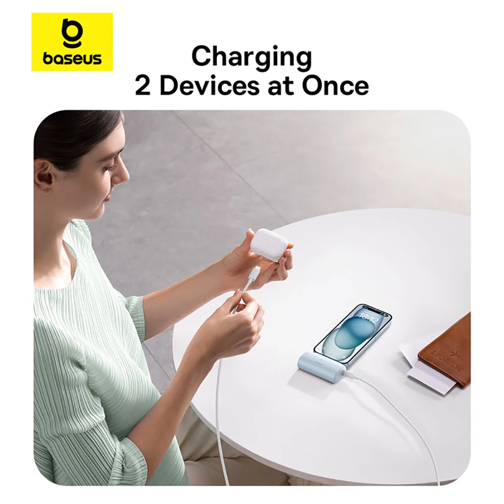 Baseus Compact Fast Charging Power Bank Type-C Edition 5000mAh 20W - Starry Sea Blue - Image 5