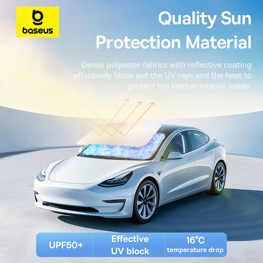 Baseus CoolRide Windshield Sun Shade Umbrella - Stellar Black - Image 2