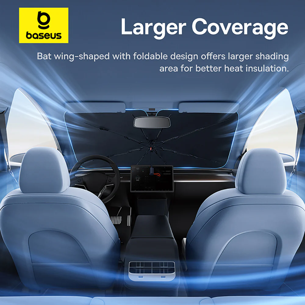 Baseus CoolRide Windshield Sun Shade Umbrella - Stellar Black - Image 3