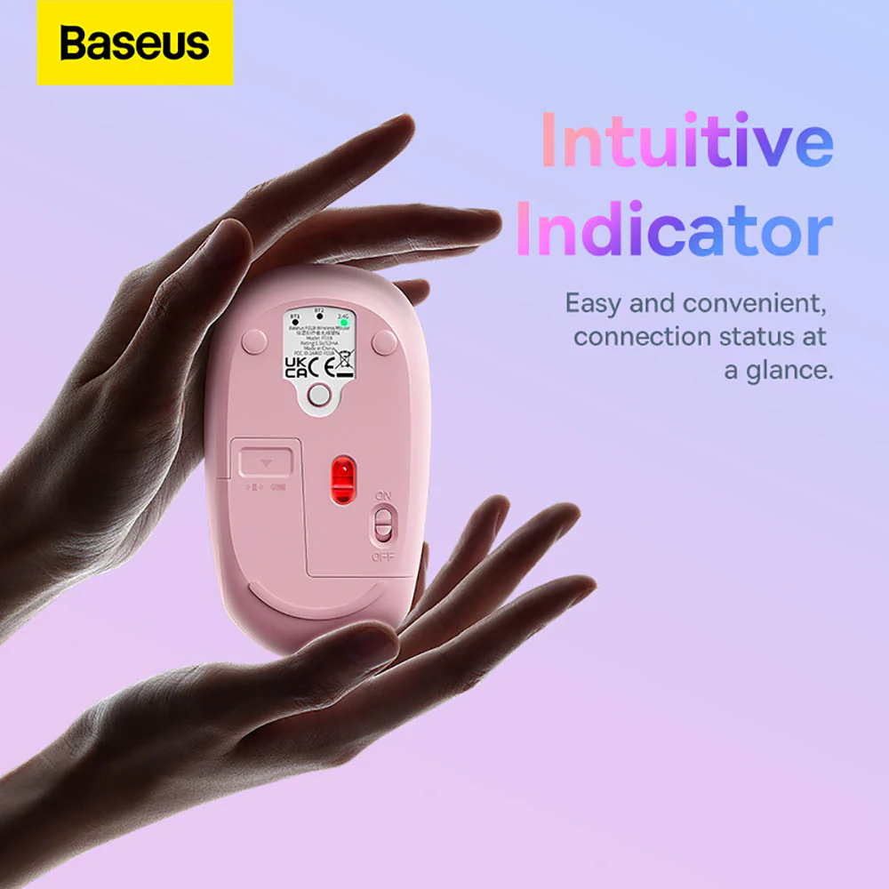 Baseus Creator Tri-Mode Wireless Mouse - Floating Pink, Overseas Edition - Image 3