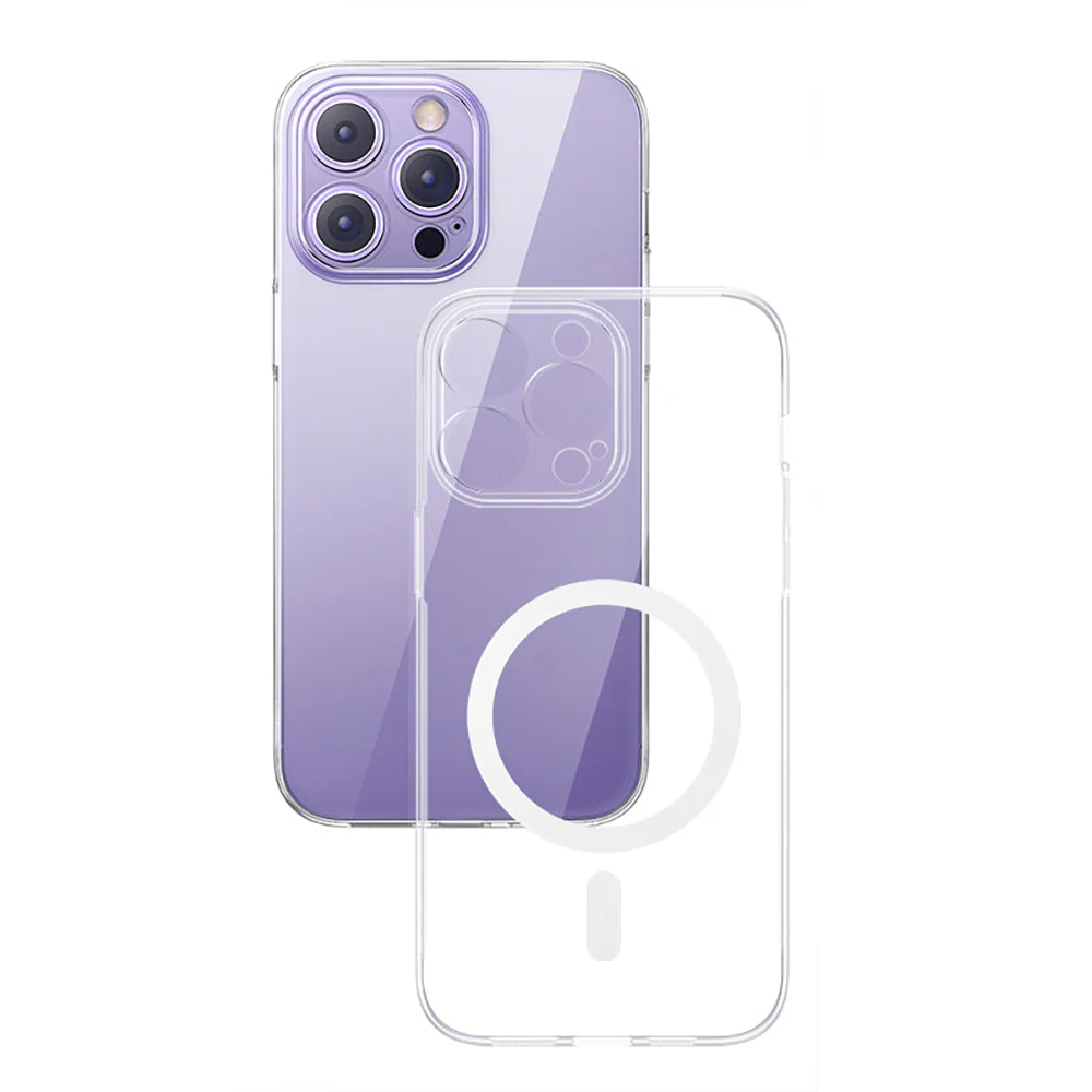 Baseus Crystal Magnetic Phone Case for iPhone 14 Pro - Transparent - Image 2