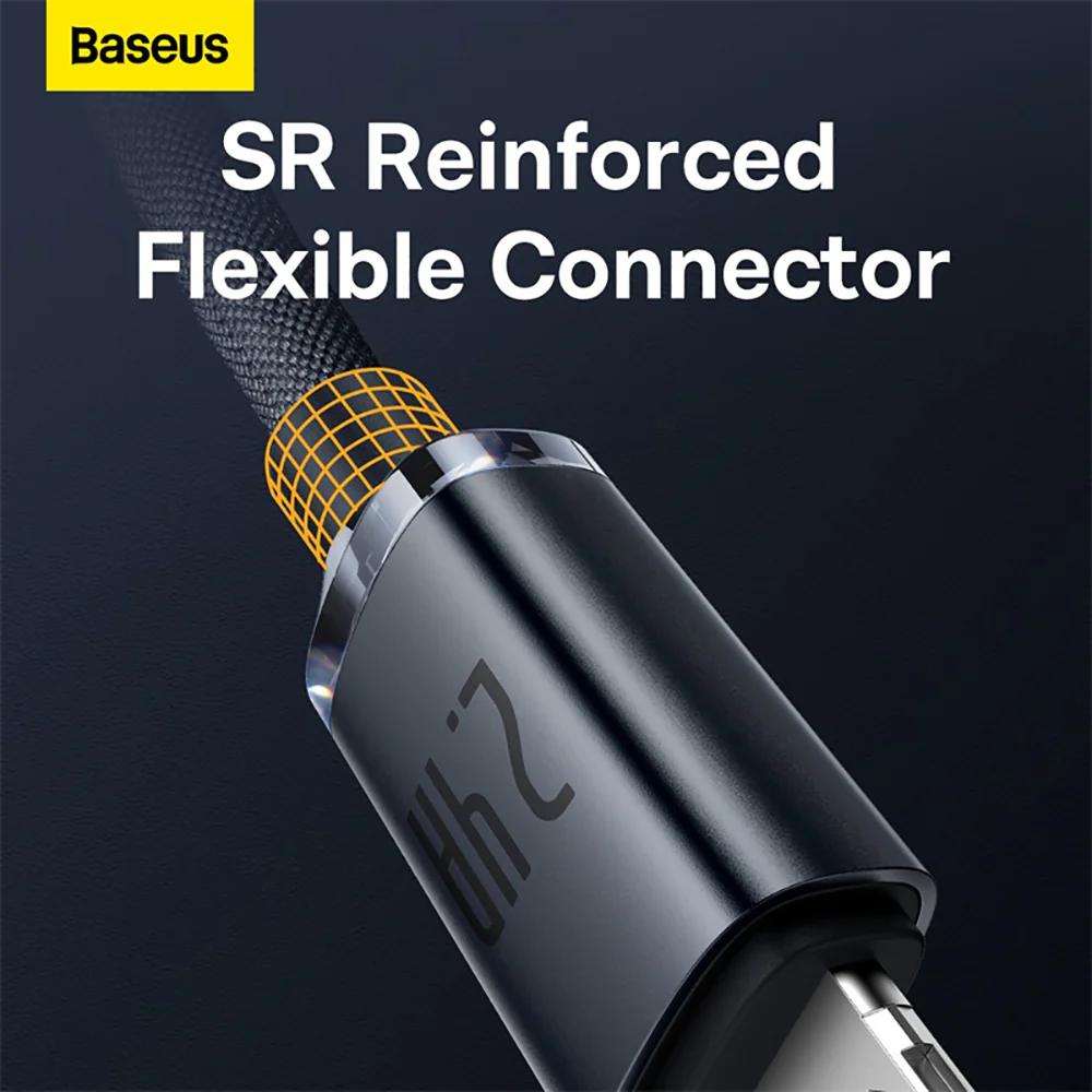 Baseus Crystal Shine Series Fast Charging Data Cable USB to iP 2.4A 1.2m Black - Image 5