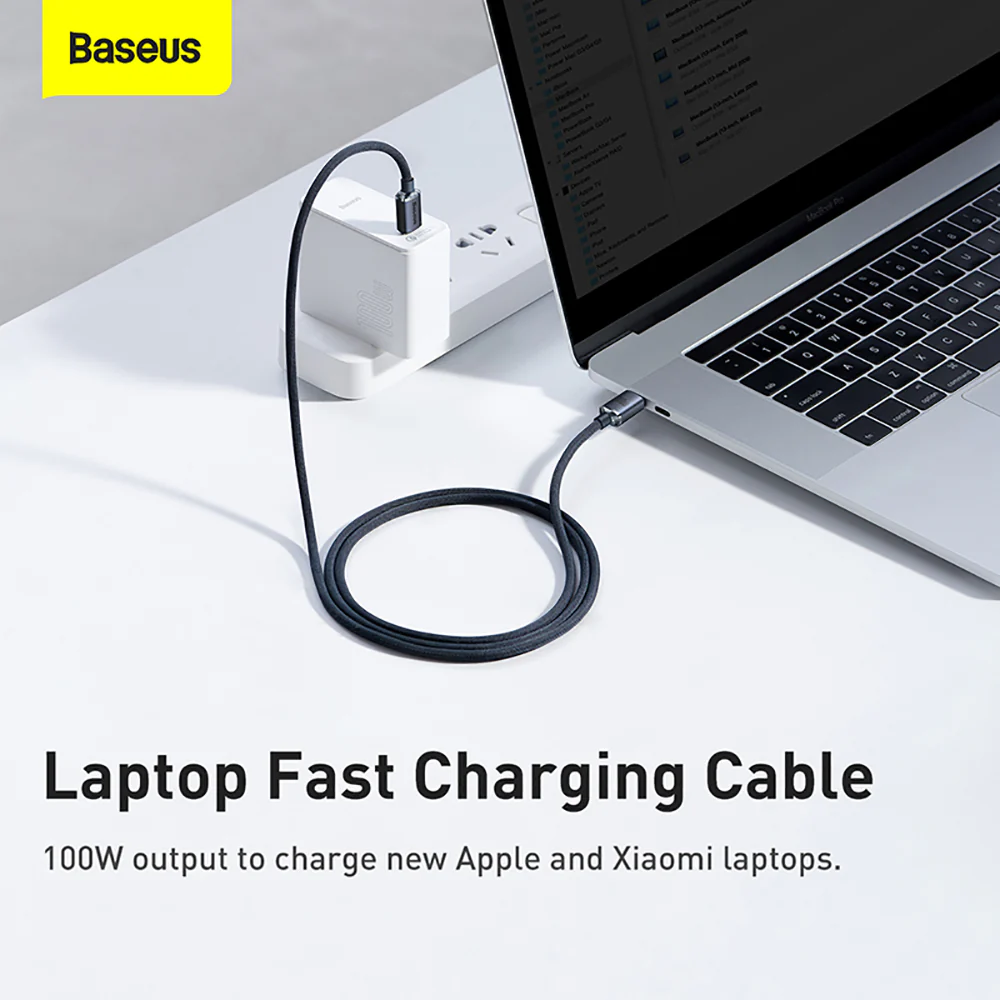 Baseus Crystal Shine Series Type-C to Type-C Fast Charging Cable 100W 1.2m - Black - Image 2