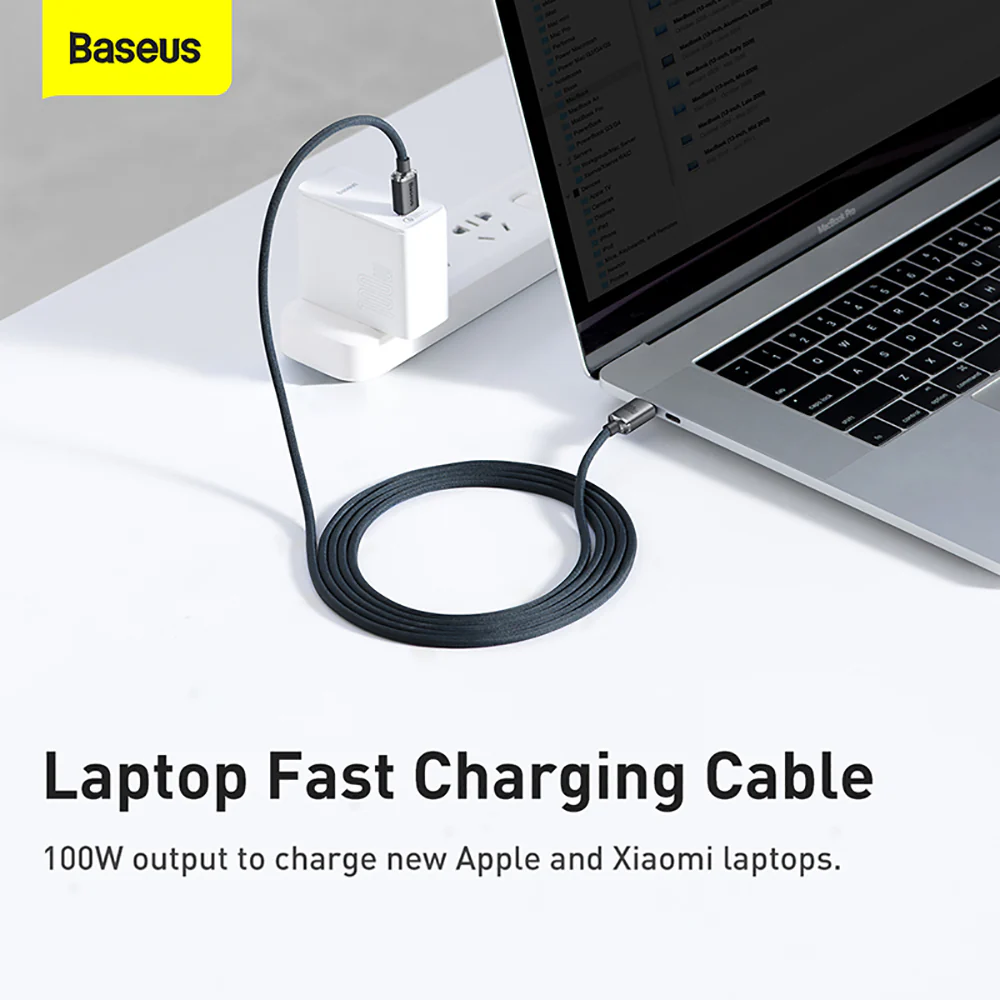 Baseus Crystal Shine Series Type-C to Type-C Fast Charging Cable 100W 2m - Black - Image 2