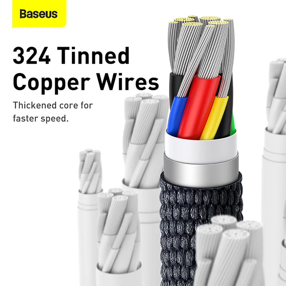 Baseus Crystal Shine Series Type-C to Type-C Fast Charging Cable 100W 2m - Black - Image 4