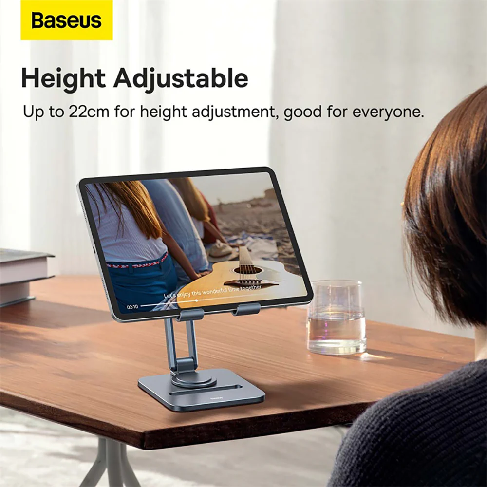 Baseus Desktop Biaxial Foldable Metal Tablet Stand - Rotatable Version, Deep Space Gray - Image 4