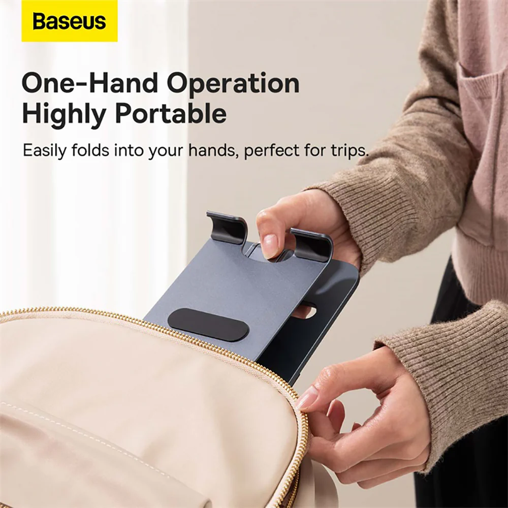 Baseus Desktop Biaxial Foldable Metal Tablet Stand - Rotatable Version, Deep Space Gray - Image 5