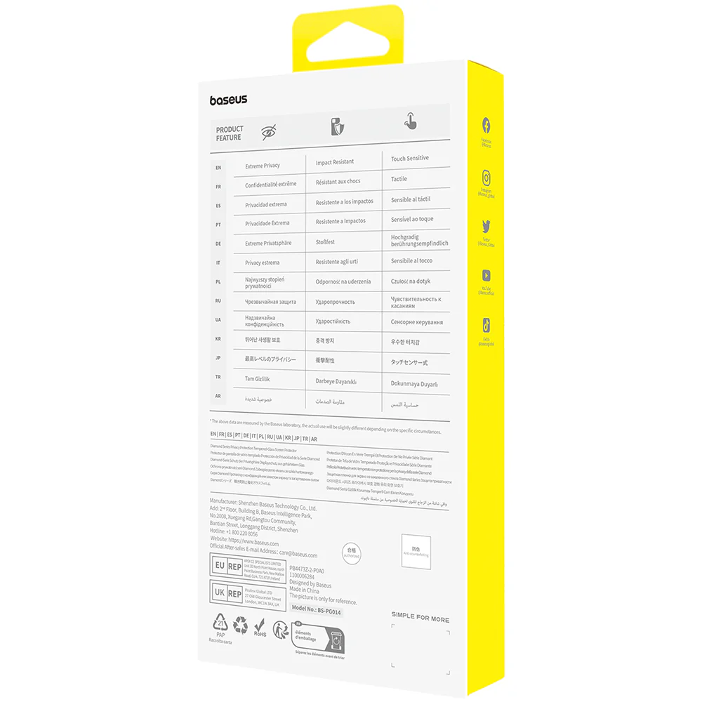 Baseus Diamond Series Full Screen Privacy Tempered Glass for iPhone 15 Pro Max - Transparent - Image 2