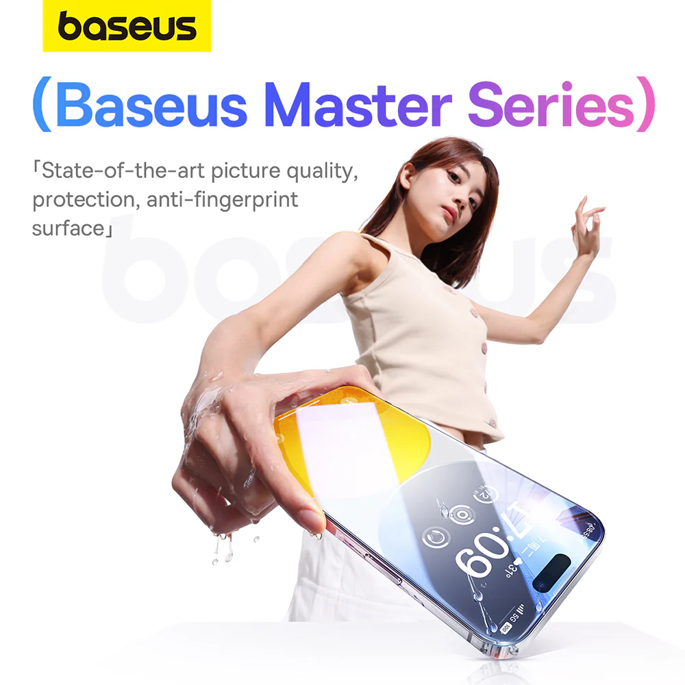 Baseus Diamond Series Full Screen Tempered Glass for iPhone 15 Pro Max - Clear - Image 2