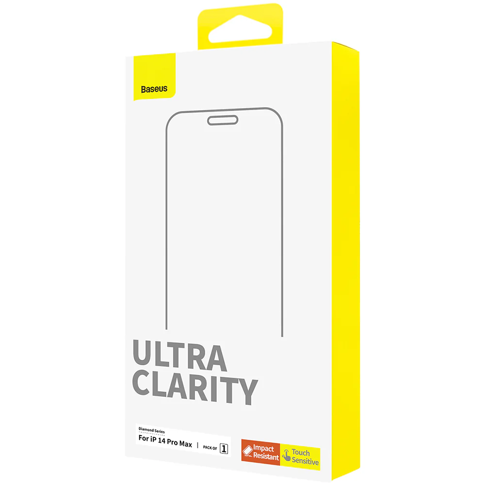Baseus Diamond Series Tempered Glass Screen Protector for iPhone 14 Pro Max - Transparent - Image 2