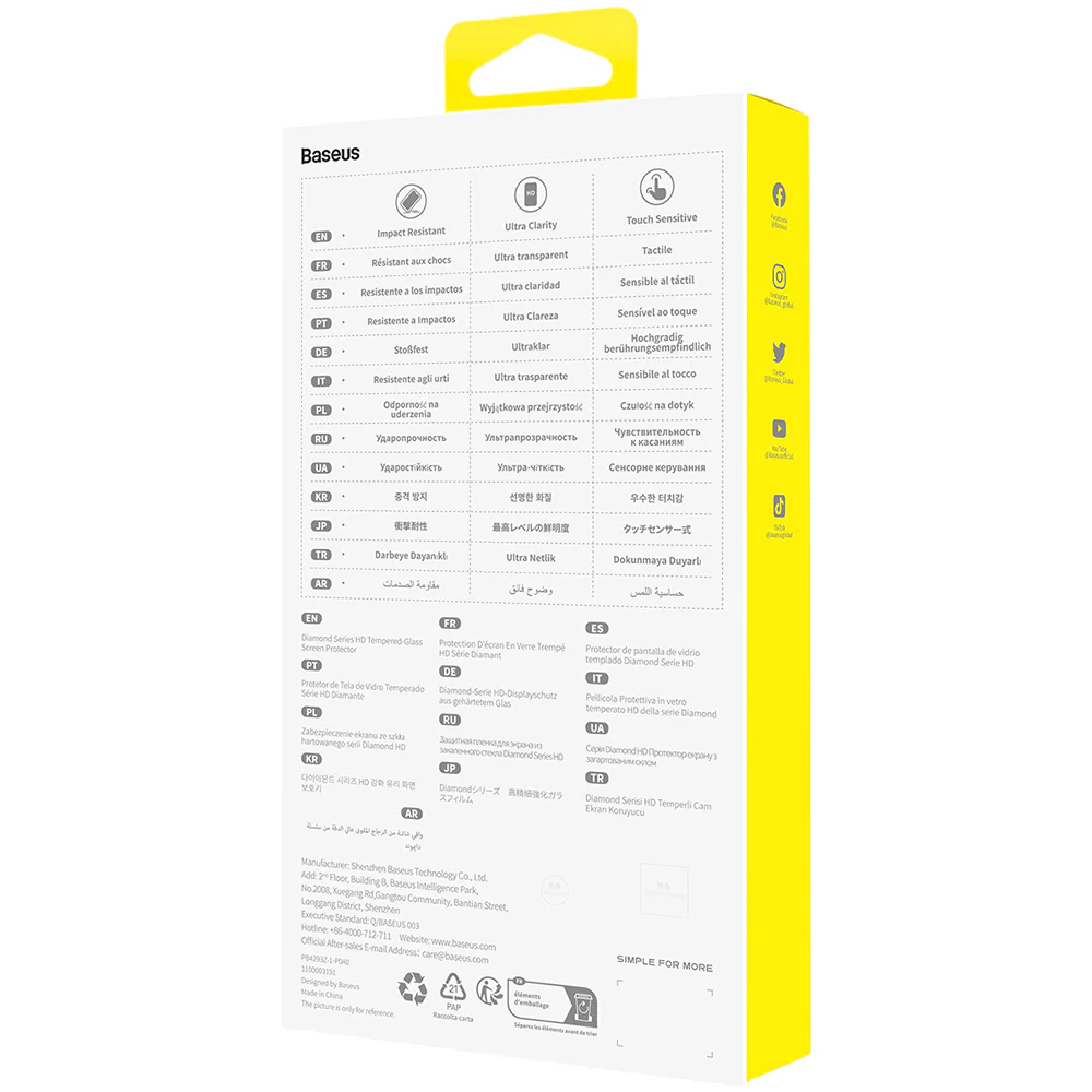 Baseus Diamond Series Tempered Glass Screen Protector for iPhone 14 Pro - Transparent - Image 3