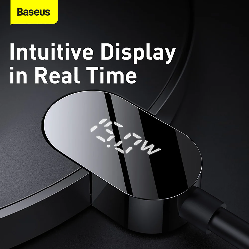 Baseus Digital LED Display Gen 2 Wireless Charger 15W - Black - Image 2