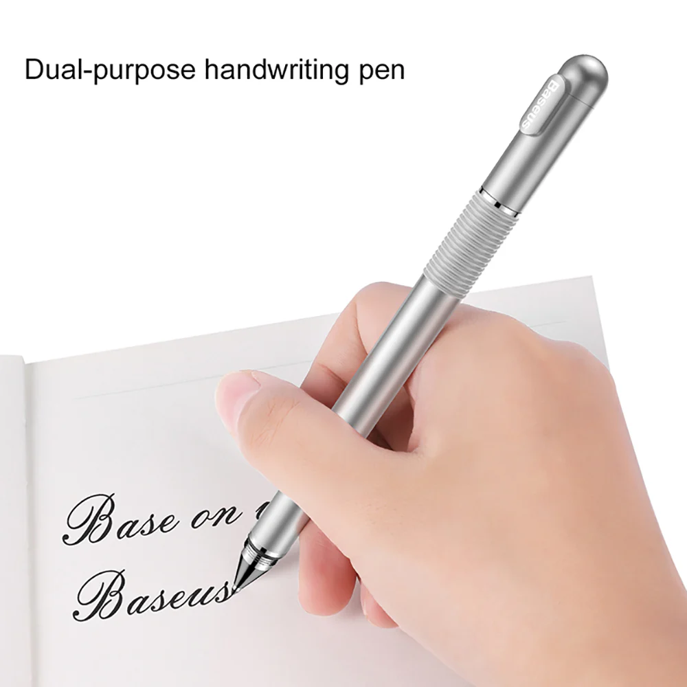 Baseus Dual-Function Stylus Pen - Silver - Image 4