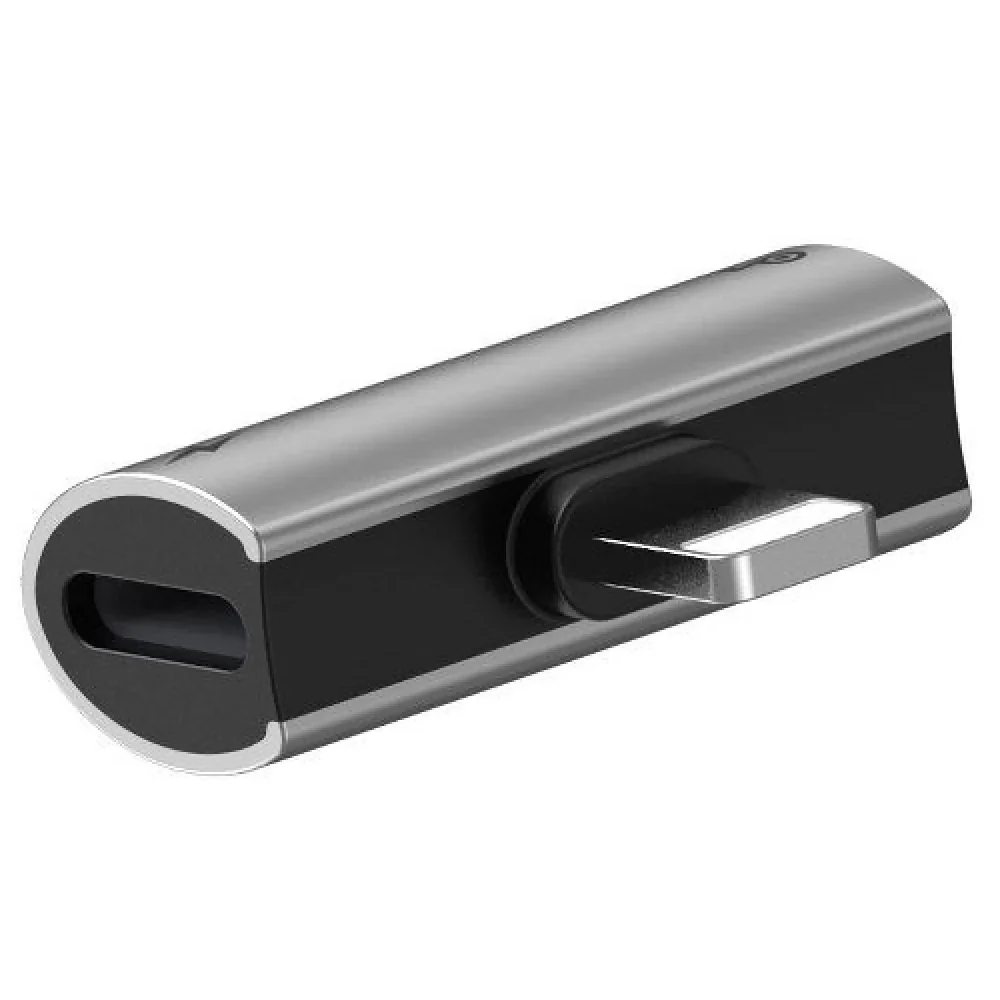 Baseus Dual Lightning Adapter Mini - Silver and Black - Image 2