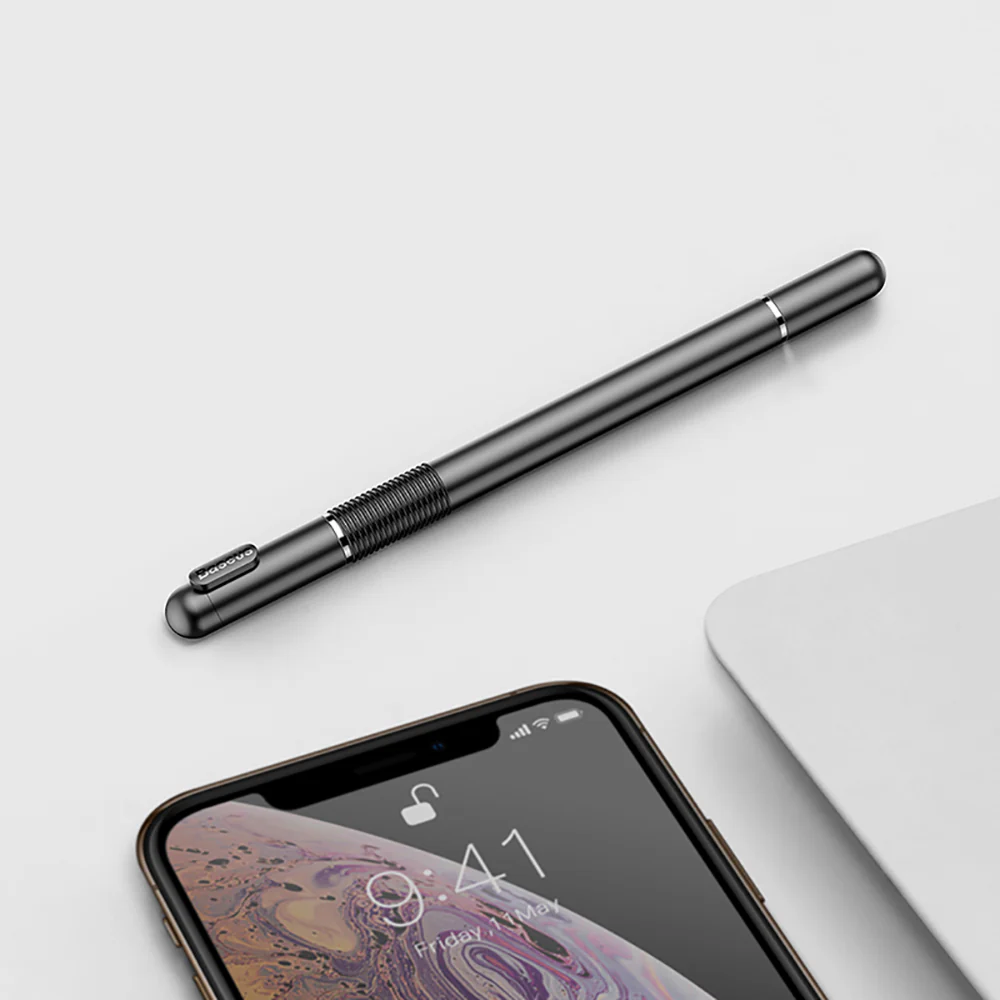 Baseus Dual-Purpose Touch and Ballpoint Pen - Black - Image 5