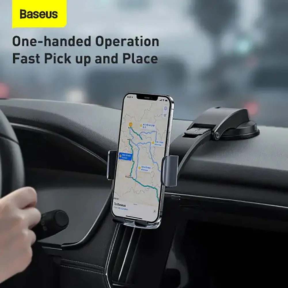 Baseus Easy Control Clamp Car Mount Holder - Deep Space Black Set - Image 3