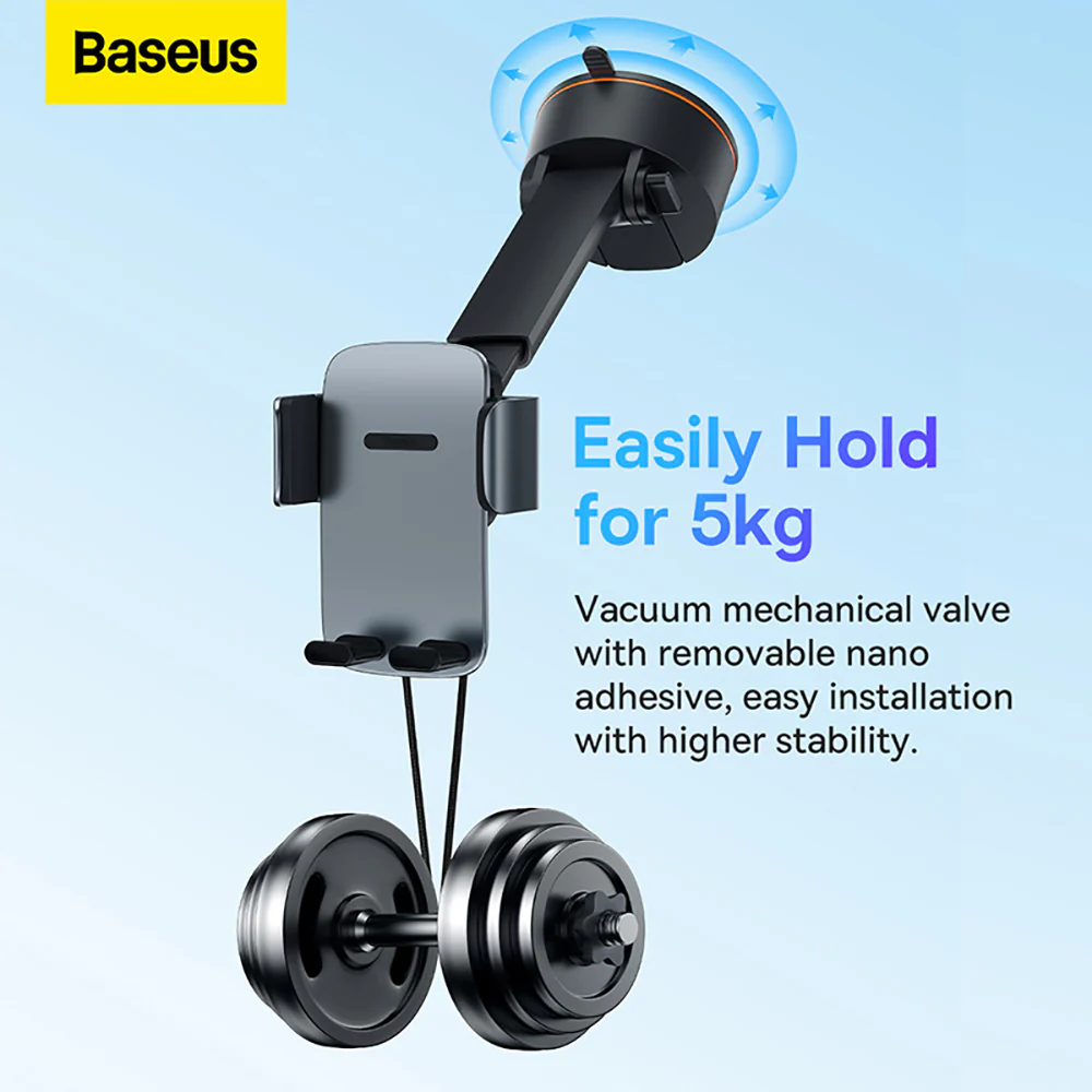 Baseus Easy Control Pro Clamp Car Mount Holder - Suction Cup Version, Bronze - Image 2