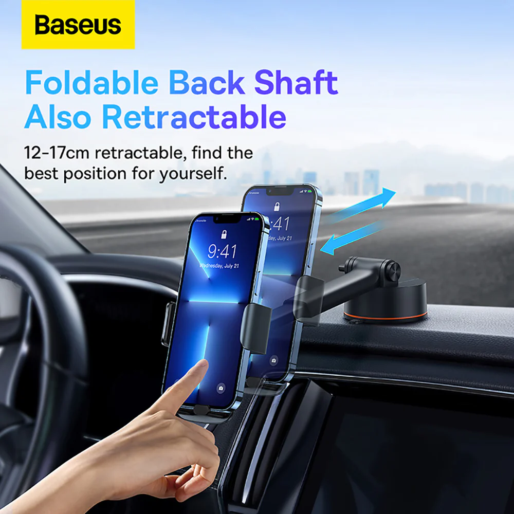 Baseus Easy Control Pro Clamp Car Mount Holder - Suction Cup Version, Bronze - Image 5