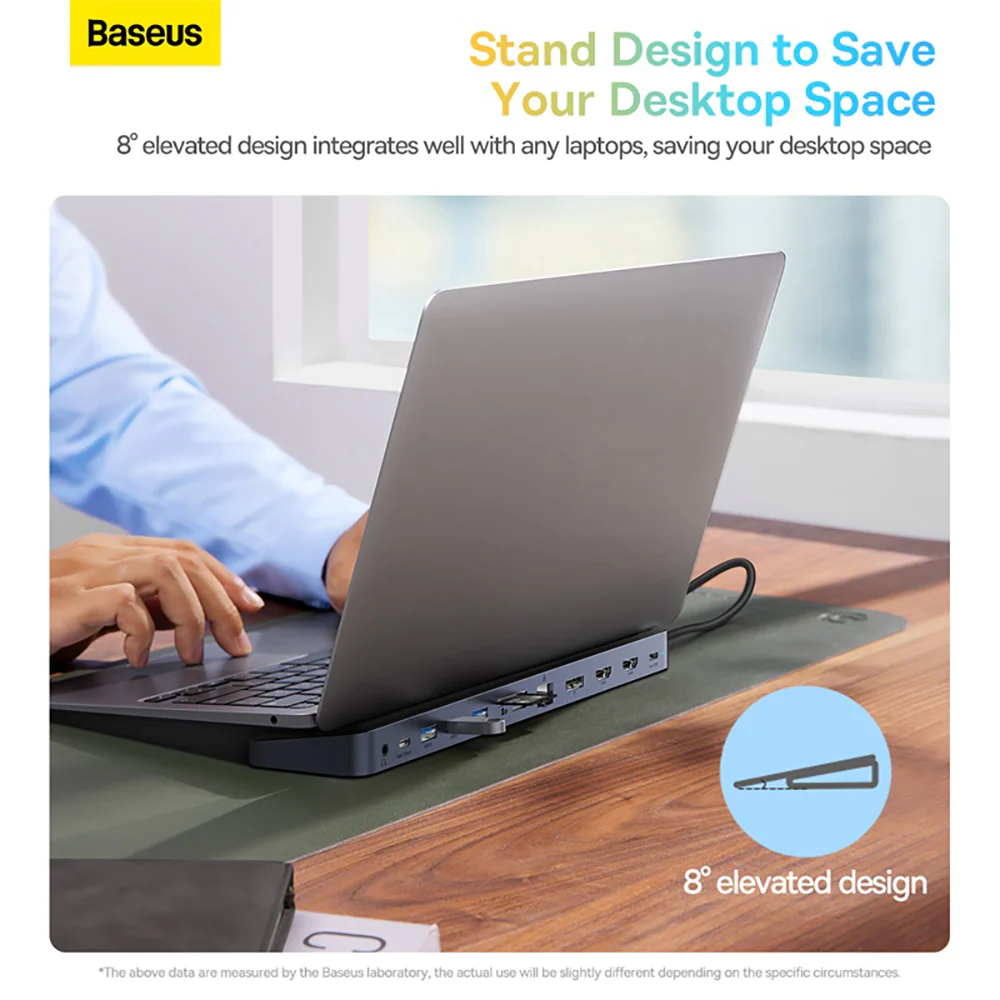 Baseus EliteJoy Gen2 12-Port HUB Docking Station - Space Gray - Image 3