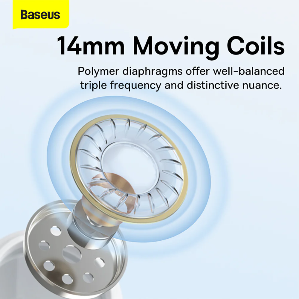 Baseus Encok C17 Type-C Lateral In-Ear Wired Earphones - White - Image 2