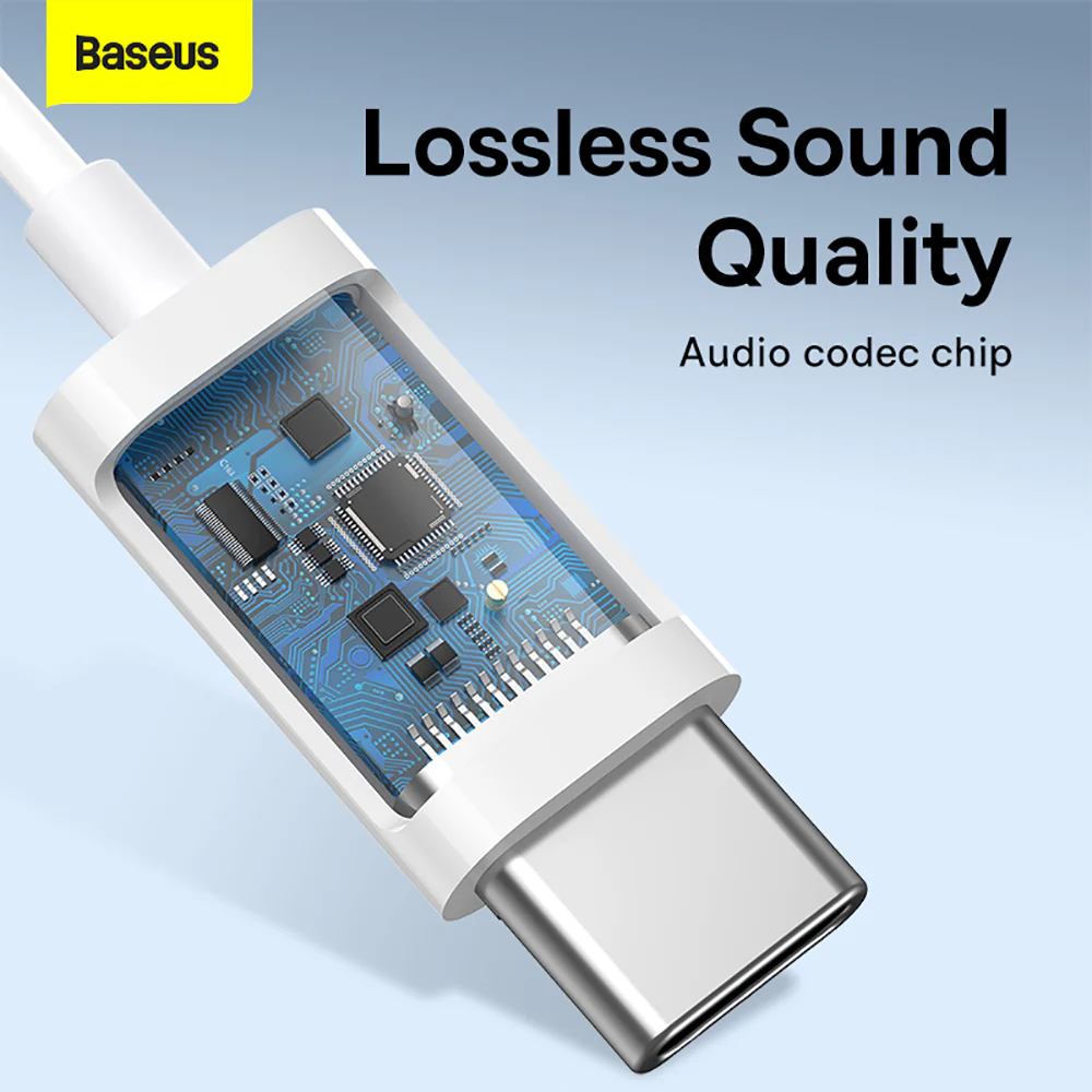 Baseus Encok C17 Type-C Lateral In-Ear Wired Earphones - White - Image 3