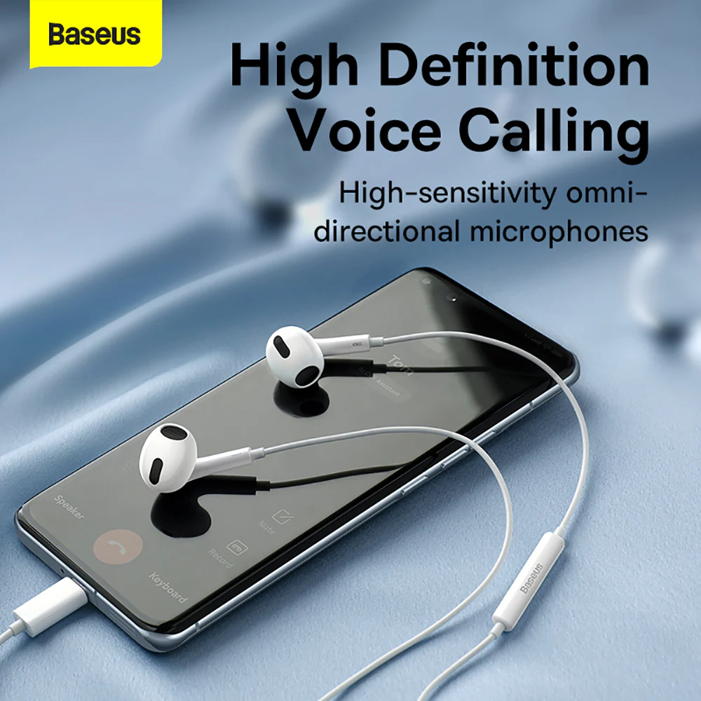 Baseus Encok C17 Type-C Lateral In-Ear Wired Earphones - White - Image 4