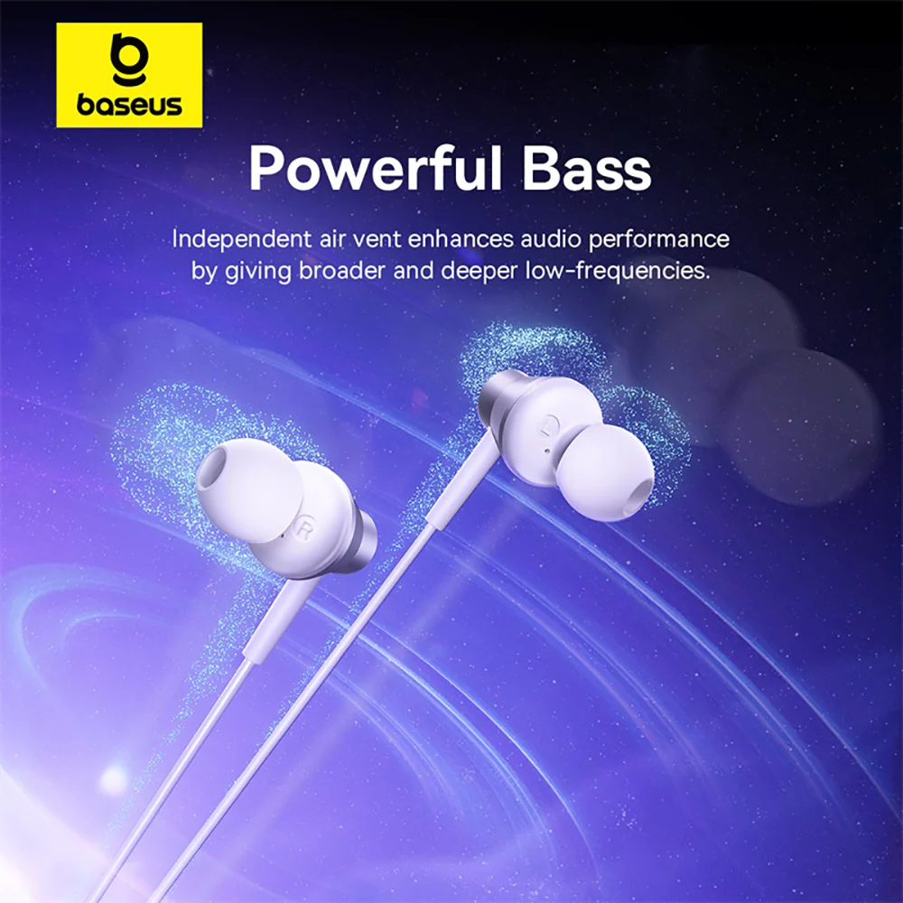 Baseus Encok CZ11 In-Ear Wired Earphones - Moon White - Image 5