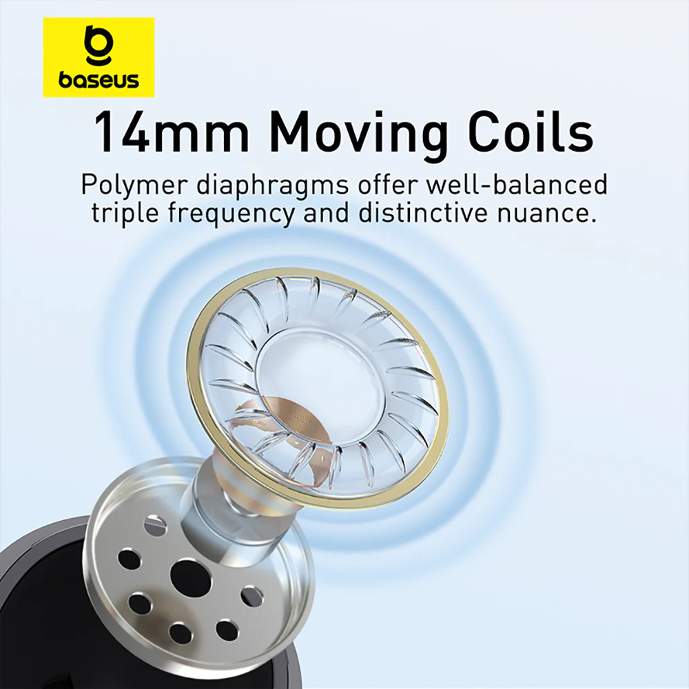 Baseus Encok CZ17 Semi-In-Ear Wired Earphones - Starry Black - Image 5