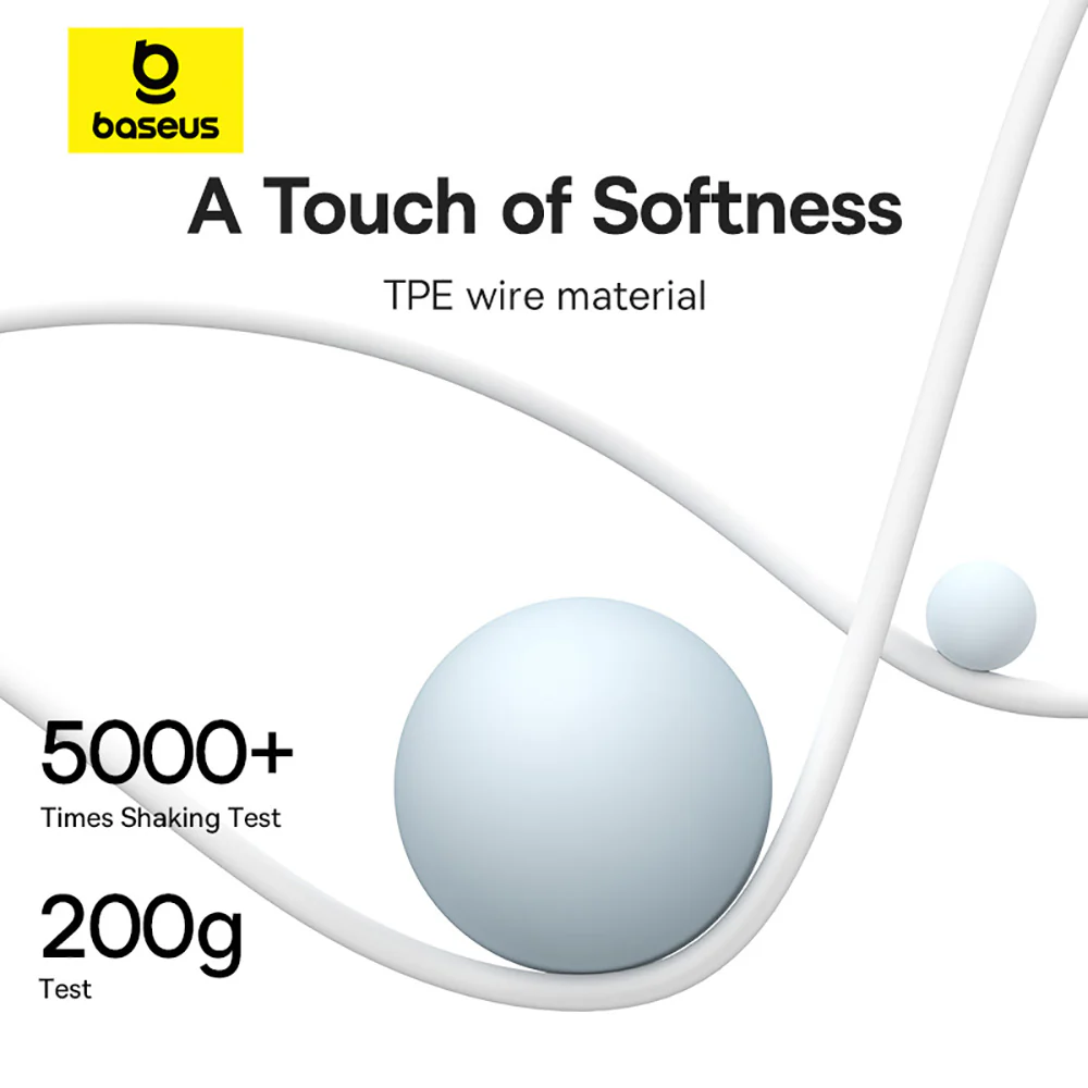 Baseus Encok CZ18 Wired Earphones - Moon White - Image 4