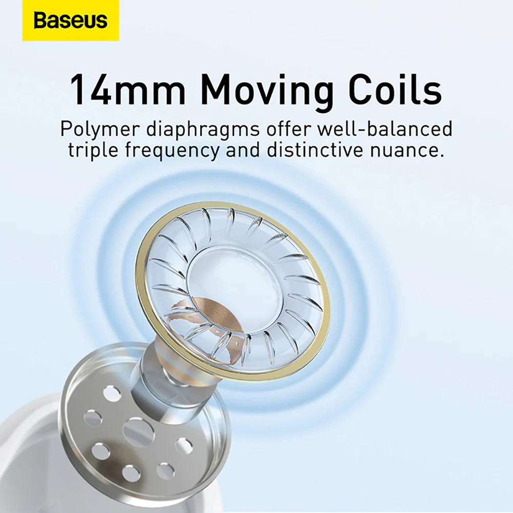 Baseus Encok H17 3.5mm In-Ear Wired Earphones - White - Image 2