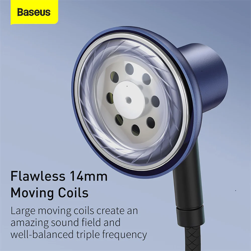 Baseus Encok H19 Wired Earphones - Black - Image 2