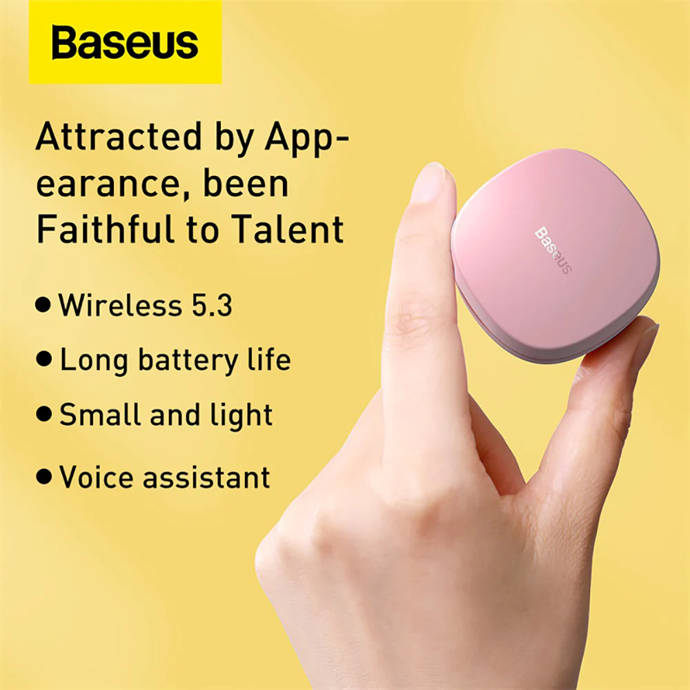 Baseus Encok TWS True Wireless Earphones WM01 Upgrade 5.3 Version - Pink - Image 2