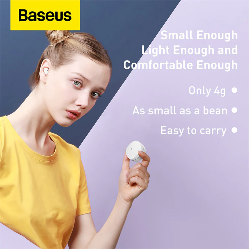 Baseus Encok TWS True Wireless Earphones WM01 Upgrade 5.3 Version - White - Image 3